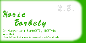 moric borbely business card